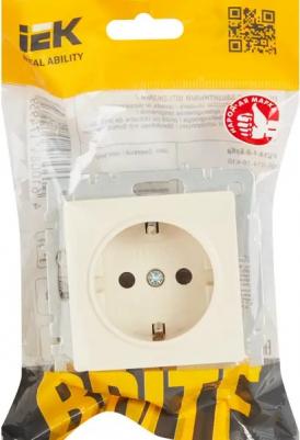 BRITE Розетка 1-местная с заземлением с защитными шторками 16А РС14-1-0-БрКр бежевый, цена за 1 шт – фото 8