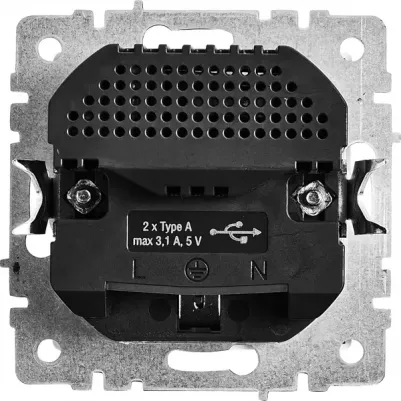 BRITE Розетка 1-местная с заземлением с защитными шторками 16А с USB A+A 5В 2,1А РЮш10-1-БрБ белый, цена за 1 шт – фото 4