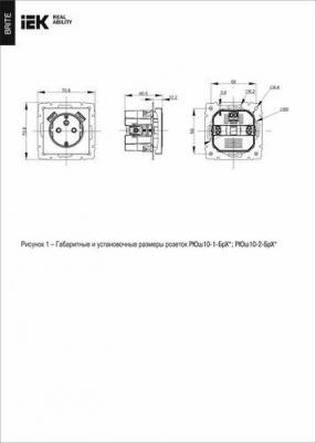 BRITE Розетка 1-местная с заземлением с защитными шторками 16А с USB A+A 5В 2,1А РЮш10-1-БрКр бежевый, цена за 1 шт – фото 2