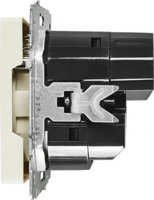 BRITE Розетка 1-местная с заземлением с защитными шторками 16А с USB A+A 5В 2,1А РЮш10-1-БрКр бежевый, цена за 1 шт – фото 8