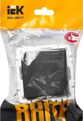 BRITE Розетка 1-местная с заземлением с защитными шторками и крышкой 16А IP20 РСбш10-3-БрГ графит, цена за 1 шт – фото 7