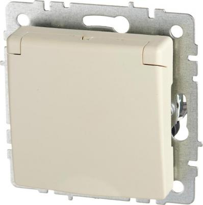 BRITE Розетка 1-местная с заземлением с защитными шторками и крышкой 16А IP20 РСбш10-3-БрКр бежевый, цена за 1 шт – фото 6