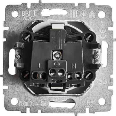 BRITE Розетка 1-местная с заземлением с защитными шторками и крышкой 16А IP44 РСбш10-3-44-БрГ графит, цена за 1 шт – фото 2