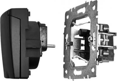 BRITE Розетка 1-местная с заземлением с защитными шторками и крышкой 16А IP44 РСбш10-3-44-БрГ графит, цена за 1 шт – фото 4