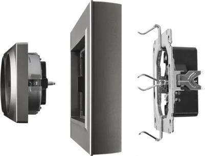 BRITE Розетка 2-местная с заземлением с защитными шторками 16А в сборе РСш12-3-БрС сталь, цена за 1 шт – фото 4