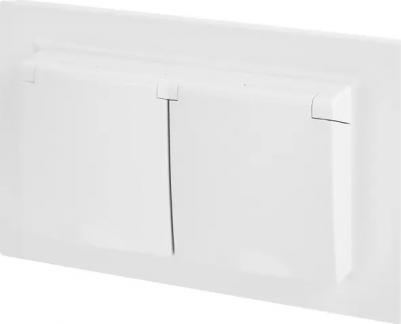 BRITE Розетка 2-местная с заземлением с защитными шторками и крышкой 16А в сборе IP44 РСбш12-3-44-БрБ белый, цена за 1 шт – фото 12