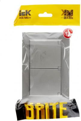 BRITE Розетка 2-местная с заземлением с защитными шторками и крышкой 16А в сборе IP44 РСбш12-3-44-БрС сталь, цена за 1 шт – фото 9