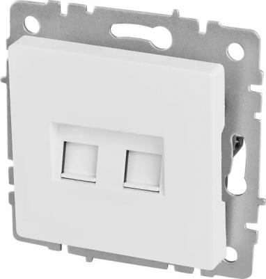 BRITE Розетка двойная RJ11+RJ45 кат.5E РК/Т12-БрБ белый, цена за 1 шт – фото 3