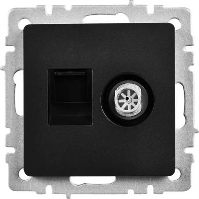 BRITE Розетка двойная TV+RJ45 кат.5E РТВ/РК12-БрЧ черный, цена за 1 шт – фото 2