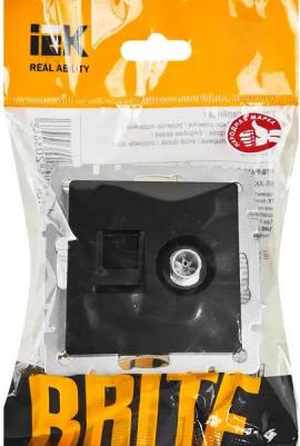 BRITE Розетка двойная TV+RJ45 кат.5E РТВ/РК12-БрЧ черный, цена за 1 шт – фото 3