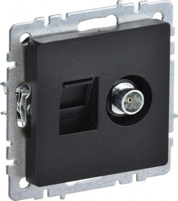 BRITE Розетка двойная TV+RJ45 кат.5E РТВ/РК12-БрЧ черный, цена за 1 шт – фото 6