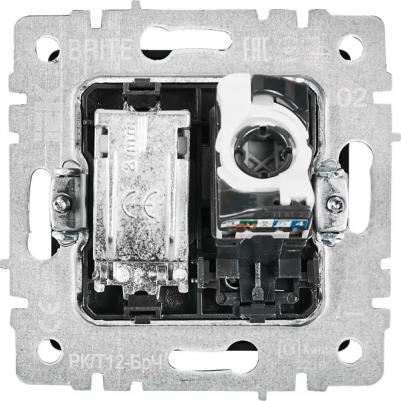 BRITE Розетка двойная TV+RJ45 кат.5E РТВ/РК12-БрЧ черный, цена за 1 шт – фото 7