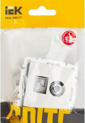 BRITE Розетка двойная TV+RJ45 кат.5E РТВ/РК12-БрС сталь, цена за 1 шт – фото 1