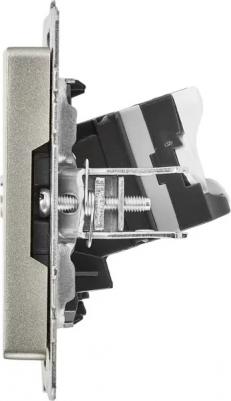 BRITE Розетка двойная TV+RJ45 кат.5E РТВ/РК12-БрС сталь, цена за 1 шт – фото 5