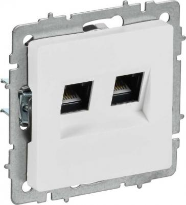 BRITE Розетка компьютерная двойная RJ45 кат.6 РК11-2-БрАБ арктический белый, цена за 1 шт