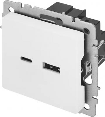 BRITE Розетка USB A+C 18Вт РЮ11-1-БрБ белый, цена за 1 шт – фото 1