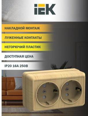 Двухместная розетка РС22-3-ОС, ОКТАВА