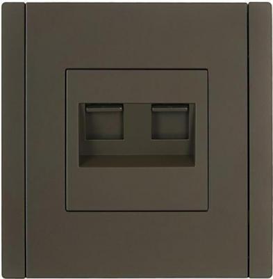 FORTE&PIANO Розетка компьютерная двойная RJ45 кат.5E FP333 серый, цена за 1 шт