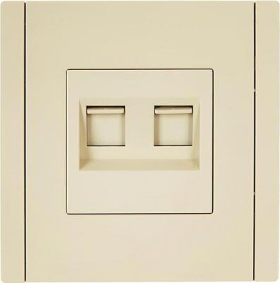 FORTE&PIANO Розетка компьютерная двойная RJ45 кат.5E FP433 ваниль, цена за 1 шт