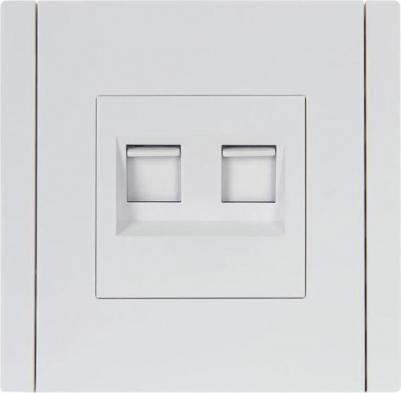 FORTE&PIANO Розетка компьютерная двойная RJ45 кат.6 FP234 белый, цена за 1 шт