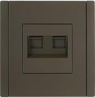 FORTE&PIANO Розетка компьютерная двойная RJ45 кат.6 FP334 серый, цена за 1 шт