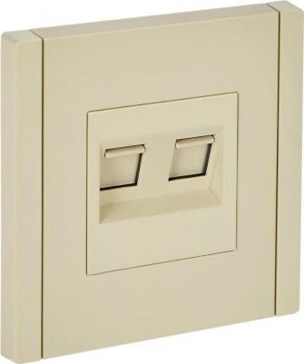 FORTE&PIANO Розетка компьютерная двойная RJ45 кат.6 FP434 ваниль, цена за 1 шт – фото 1