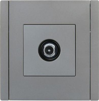 FORTE&PIANO Розетка TV проходная FP529 сталь, цена за 1 шт