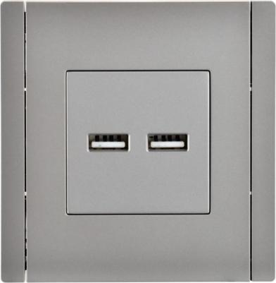 FORTE&PIANO Розетка USB A+A 3,1А FP549 сталь, цена за 1 шт