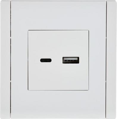 FORTE&PIANO Розетка USB A+C 18Вт FP251 белый, цена за 1 шт
