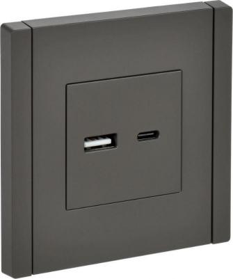 FORTE&PIANO Розетка USB A+C 18Вт FP351 серый, цена за 1 шт – фото 1