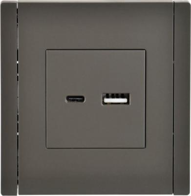 FORTE&PIANO Розетка USB A+C 3,1А FP350 серый, цена за 1 шт