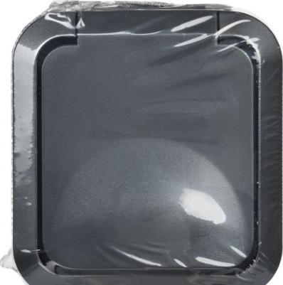 Розетка 1-м ОП TORS 16А IP55 TS120 с заземл. с крышкой графит TS-R16-16-55-K53 – фото 2