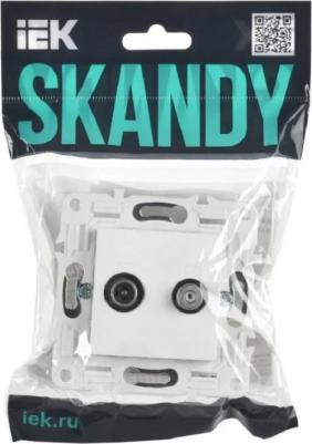 SKANDY Розетка двойная TV+SAT SK-A13W арктический белый, цена за 1 шт – фото 1