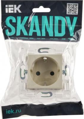 SKANDY Розетка с заземлением с защитными шторками 16А SK-R04B бежевый, цена за 1 шт – фото 1