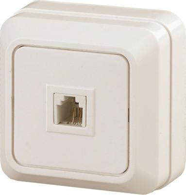 2-302-02 2-302-02 Розетка телефонная RJ11, IP20, ОУ, Quadro, сл.кость, цена за 1 шт