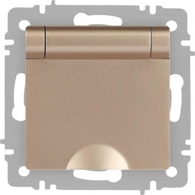 6-203-04 Розетка Accent 6-203-04 2P+E Schuko с крышкой 16А-250В IP20 СУ AL/CU шампань, цена за 1 шт