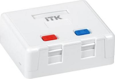 Корпус настенной розетки для установки двух модулей KJ белый CS2-022