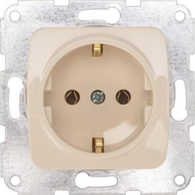 DEA Розетка 1-ая керамика с/з с/у 16А мех. Беж, цена за 1 шт