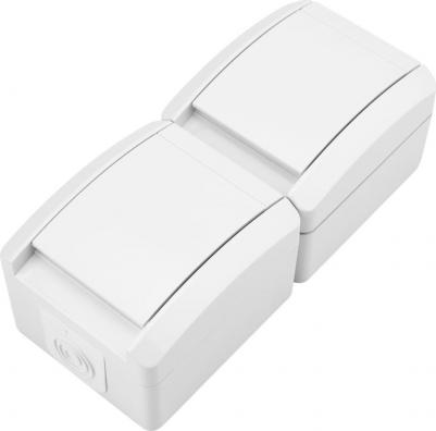 Розетка Industrial 2 Sockets IP54 с заземлением White KR-78-0802 – фото 1