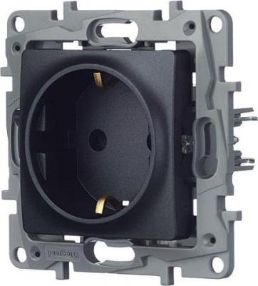 672622 Розетка 2К+З со шторками - немецкий стандарт - винтовые зажимы - 16 А - 250 В - Etika - антрацит – фото 4