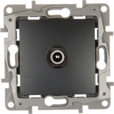 Etika Антрацит Розетка TV проходная, 15дБ