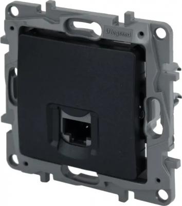 Информационная розетка RJ 45, категория 5e, UTP, Etika, антрацит – фото 1