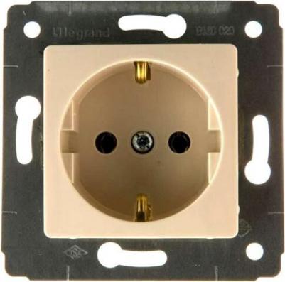 Механизм розетки 1-м СП Cariva 16А IP20 250В 2P+E с заземл. немецк. стандарт Leg 773759