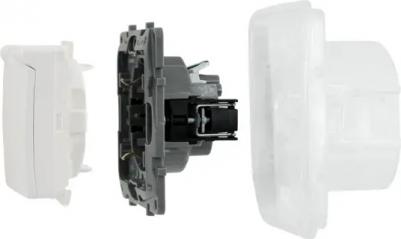 Механизм розетки 1-м СП Etika 2К+З 16А IP44 защ. шторки с заземл. с защ. крышкой безвинт. зажимы бел. Leg 672232 – фото 6