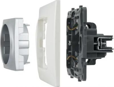 Механизм розетки 1-м СП Etika 2К+З 16А с заземл. винт. зажимы алюм. Leg 672421 – фото 10