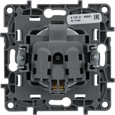 Механизм розетки 1-м СП Etika 2К+З 16А с заземл. винт. зажимы алюм. Leg 672421 – фото 12