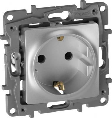 Механизм розетки 1-м СП Etika 2К+З 16А с заземл. винт. зажимы алюм. Leg 672421 – фото 13