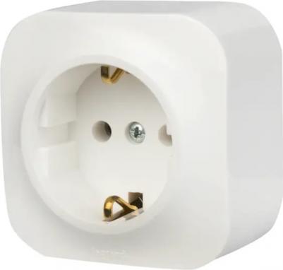 Розетка 1м с/з с з/шт. белая о/у Quteo – фото 2