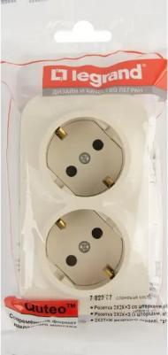 Розетка 2-м ОП Quteo 16А IP20 250В 2х2P+E с заземл. защ. шторки сл. кость Leg 782267, 1шт – фото 12
