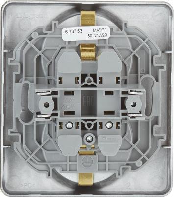 Розетка 2x2К+З - немецкий стандарт - 16 А - 250 В - INSPIRIA - антрацит 673753 – фото 8